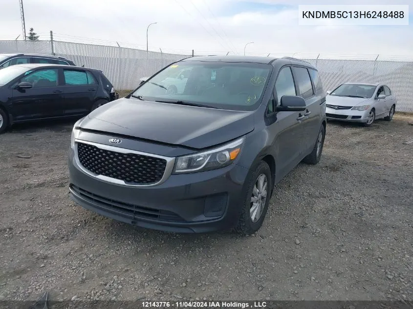 2017 Kia Sedona VIN: KNDMB5C13H6248488 Lot: 12143776