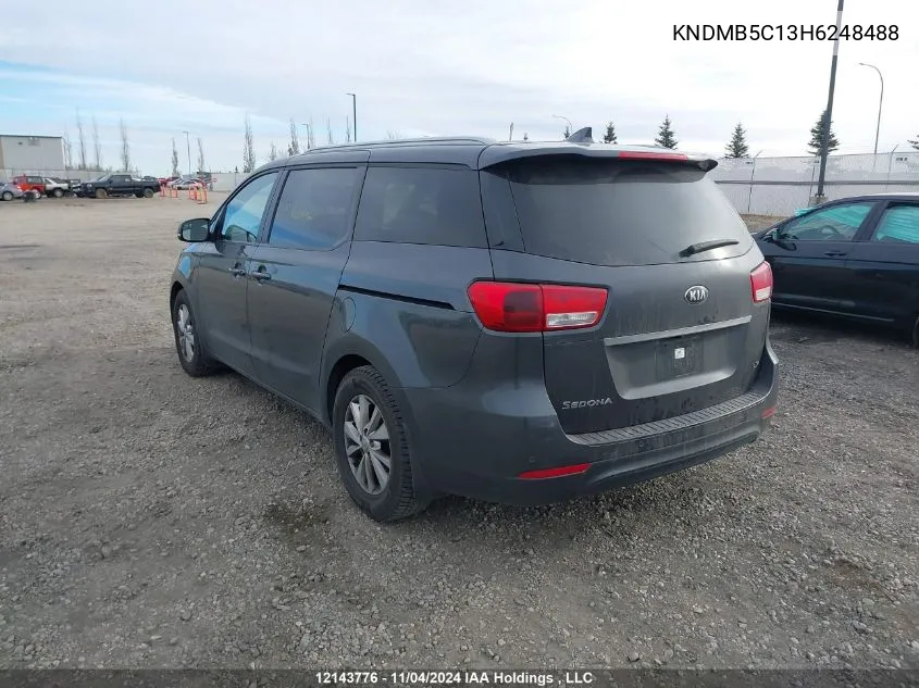 2017 Kia Sedona VIN: KNDMB5C13H6248488 Lot: 12143776