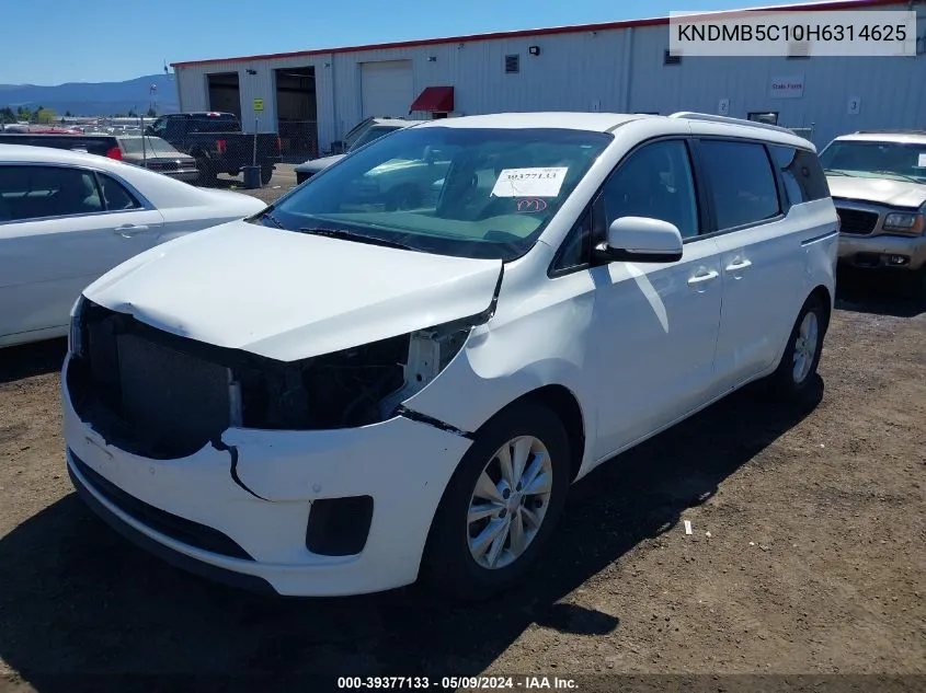 2017 Kia Sedona Lx VIN: KNDMB5C10H6314625 Lot: 39377133