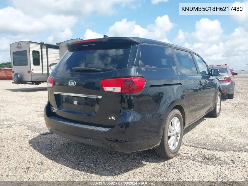 2017 Kia Sedona Lx VIN: KNDMB5C18H6217480 Lot: 39788582