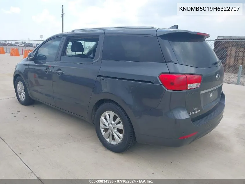 KNDMB5C19H6322707 2017 Kia Sedona Lx