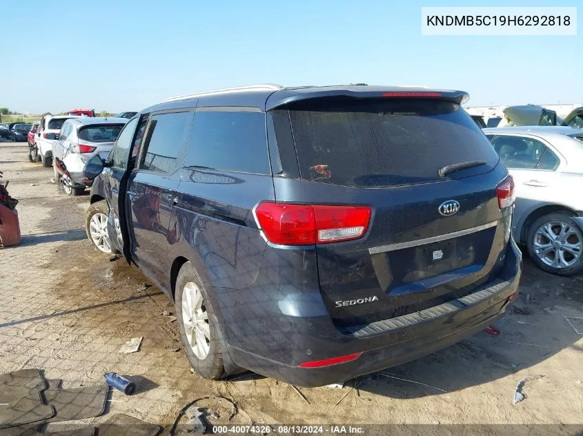 2017 Kia Sedona Lx VIN: KNDMB5C19H6292818 Lot: 40074326