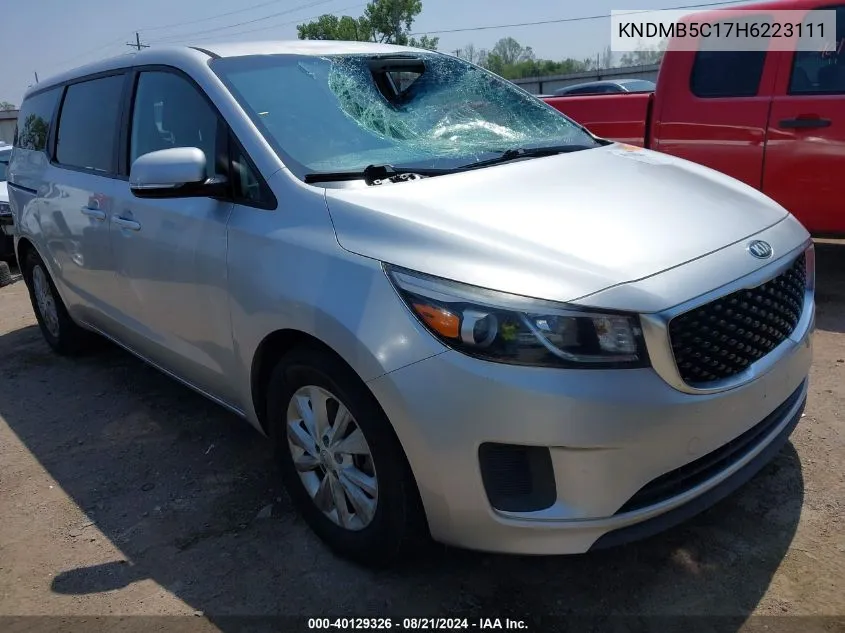 2017 Kia Sedona Lx VIN: KNDMB5C17H6223111 Lot: 40129326