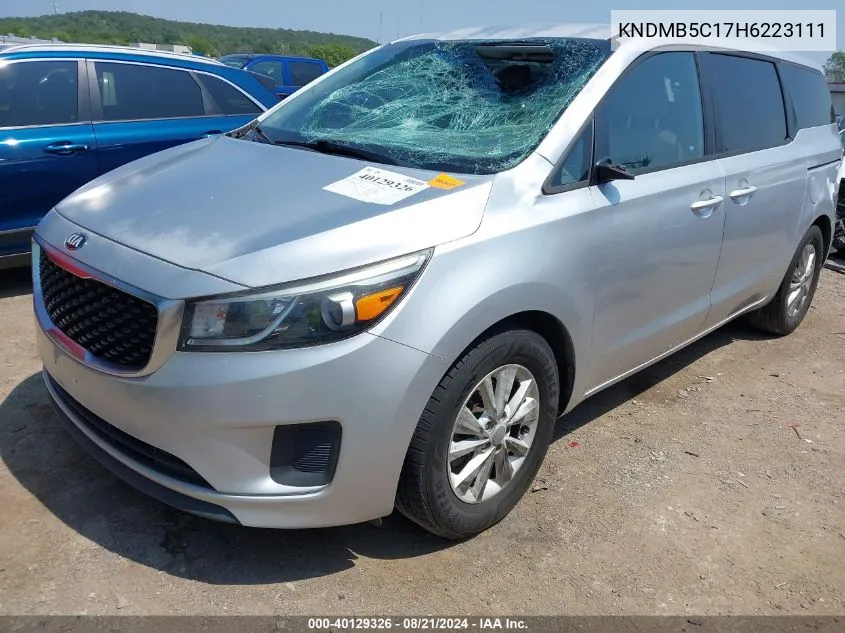 2017 Kia Sedona Lx VIN: KNDMB5C17H6223111 Lot: 40129326