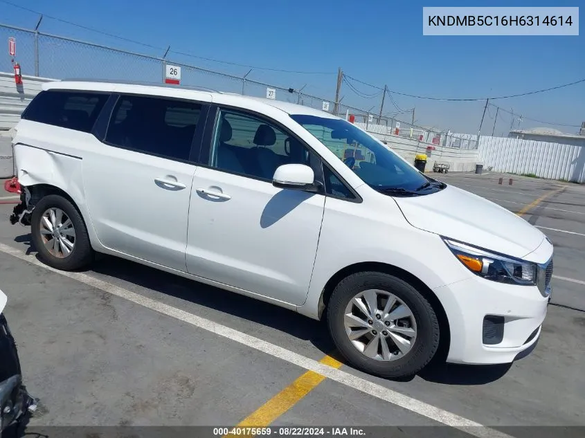 2017 Kia Sedona Lx VIN: KNDMB5C16H6314614 Lot: 40175659