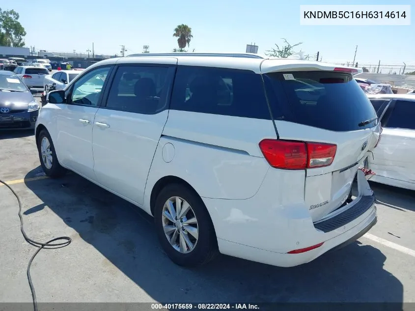 2017 Kia Sedona Lx VIN: KNDMB5C16H6314614 Lot: 40175659