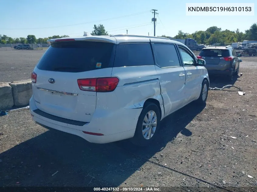 2017 Kia Sedona Lx VIN: KNDMB5C19H6310153 Lot: 40247532