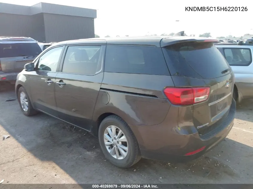 2017 Kia Sedona Lx VIN: KNDMB5C15H6220126 Lot: 40269879