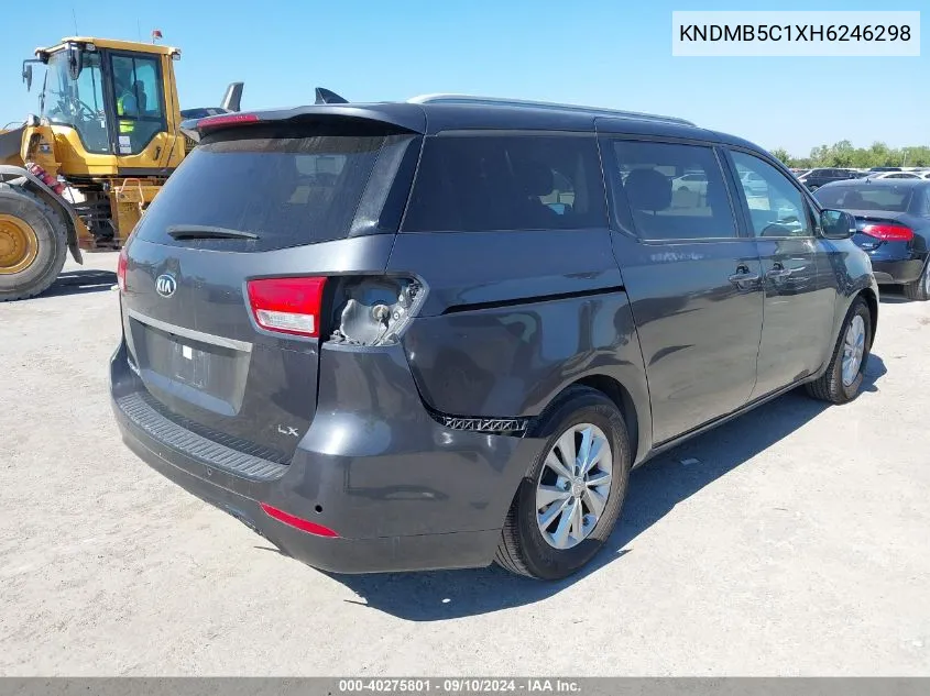 2017 Kia Sedona Lx VIN: KNDMB5C1XH6246298 Lot: 40275801