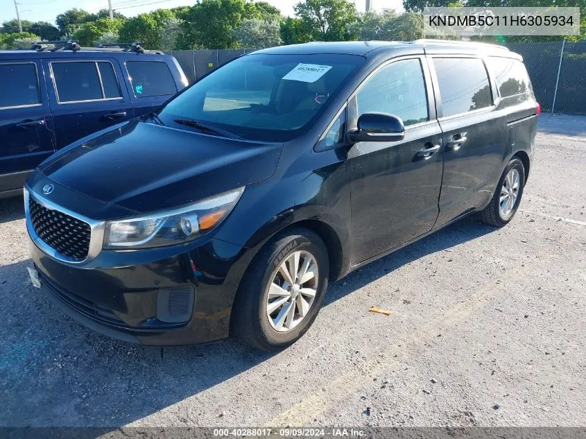 2017 Kia Sedona Lx VIN: KNDMB5C11H6305934 Lot: 40288017