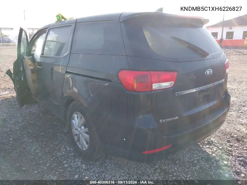 2017 Kia Sedona Lx VIN: KNDMB5C1XH6226827 Lot: 40306316