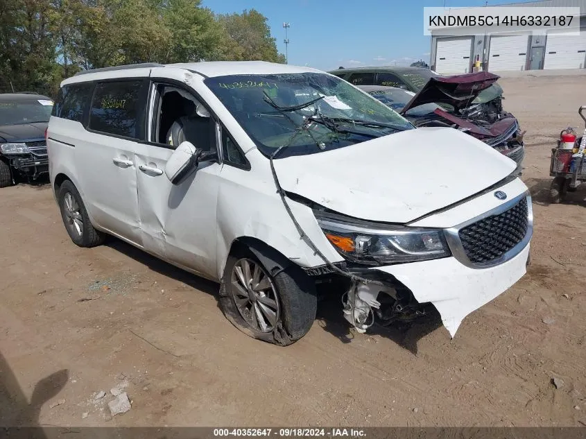 2017 Kia Sedona Lx VIN: KNDMB5C14H6332187 Lot: 40352647