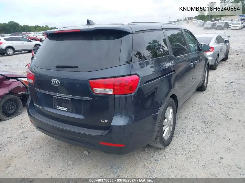 2017 Kia Sedona Lx VIN: KNDMB5C18H6240564 Lot: 40375833