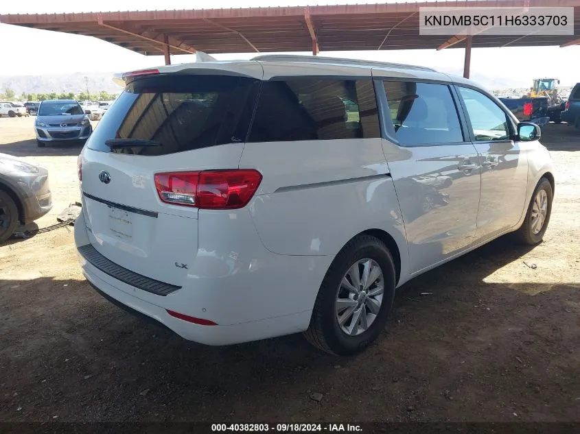 2017 Kia Sedona Lx VIN: KNDMB5C11H6333703 Lot: 40382803