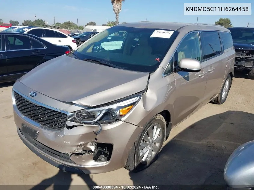 2017 Kia Sedona Ex VIN: KNDMC5C11H6264458 Lot: 40390394