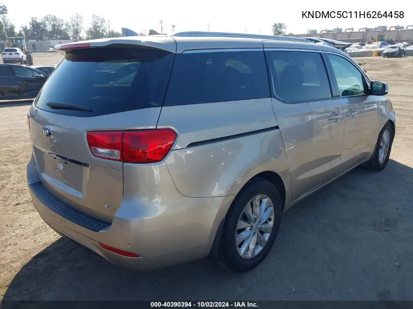 2017 Kia Sedona Ex VIN: KNDMC5C11H6264458 Lot: 40390394