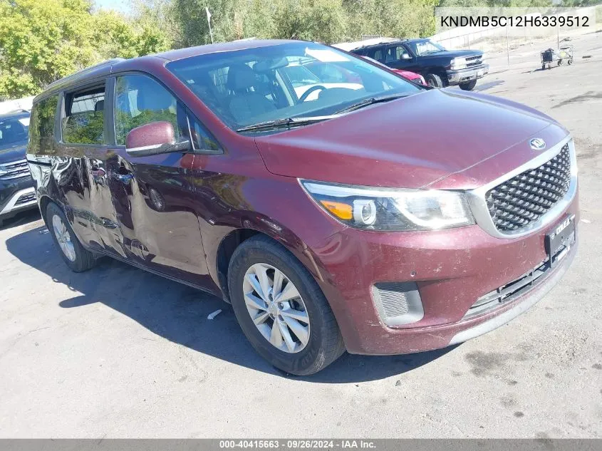 2017 Kia Sedona Lx VIN: KNDMB5C12H6339512 Lot: 40415663