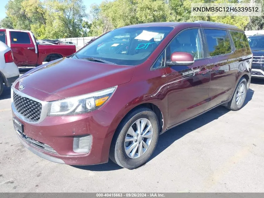 2017 Kia Sedona Lx VIN: KNDMB5C12H6339512 Lot: 40415663