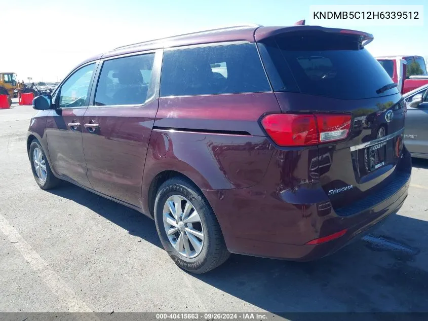 2017 Kia Sedona Lx VIN: KNDMB5C12H6339512 Lot: 40415663