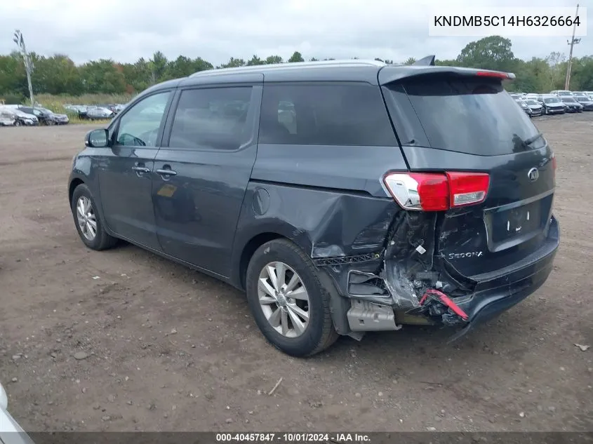 2017 Kia Sedona Lx VIN: KNDMB5C14H6326664 Lot: 40457847