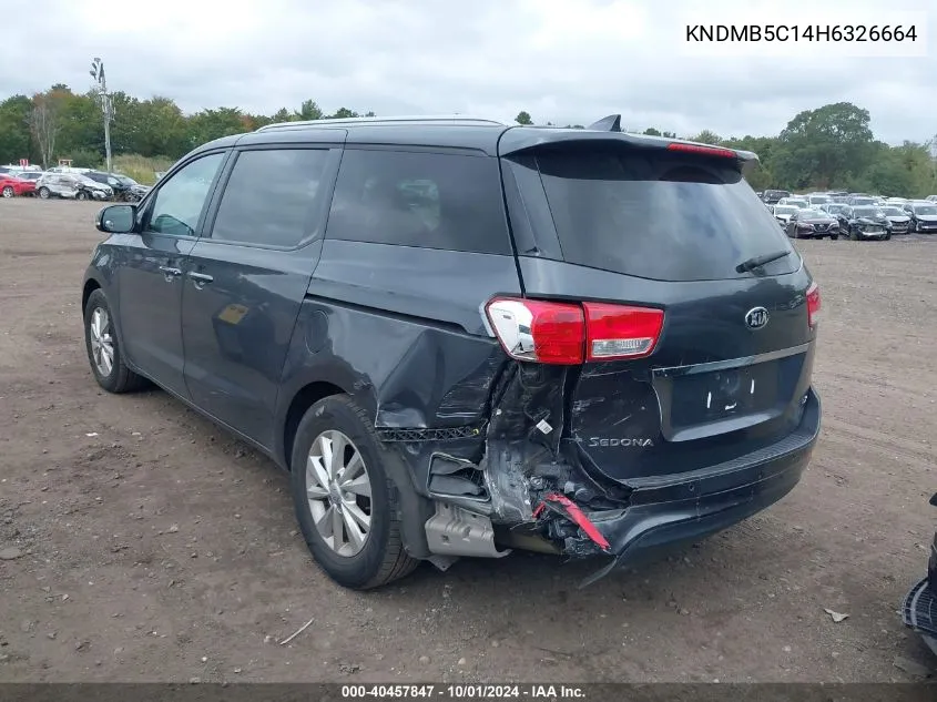 2017 Kia Sedona Lx VIN: KNDMB5C14H6326664 Lot: 40457847