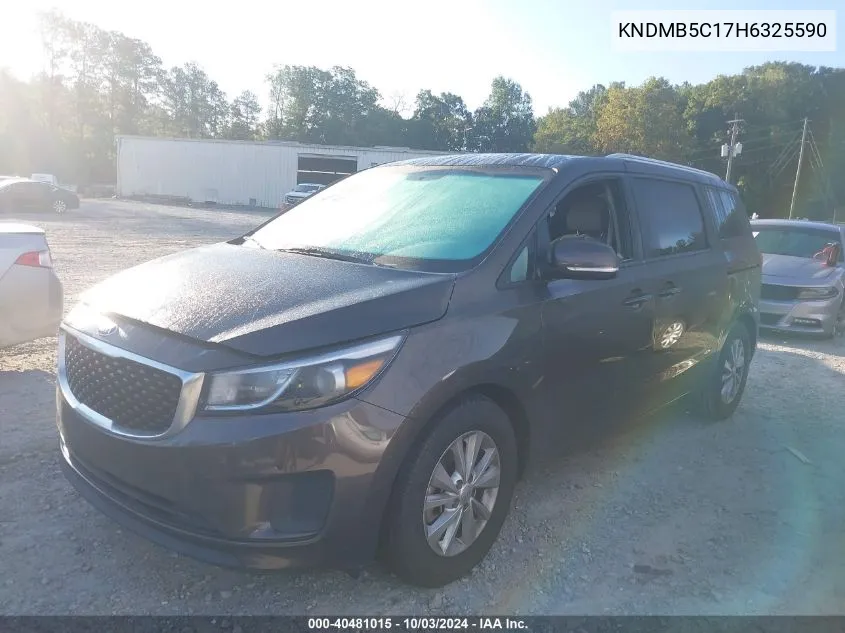 2017 Kia Sedona Lx VIN: KNDMB5C17H6325590 Lot: 40481015