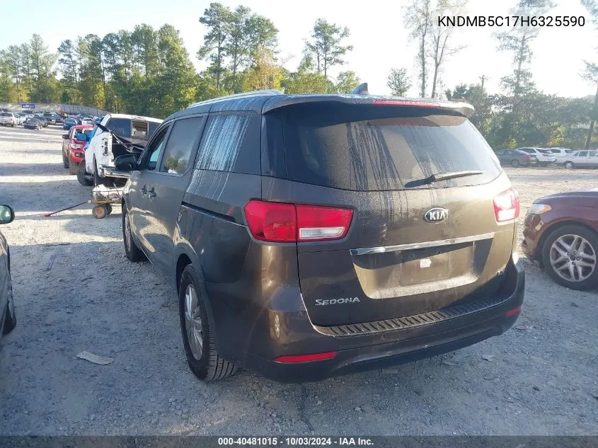 2017 Kia Sedona Lx VIN: KNDMB5C17H6325590 Lot: 40481015