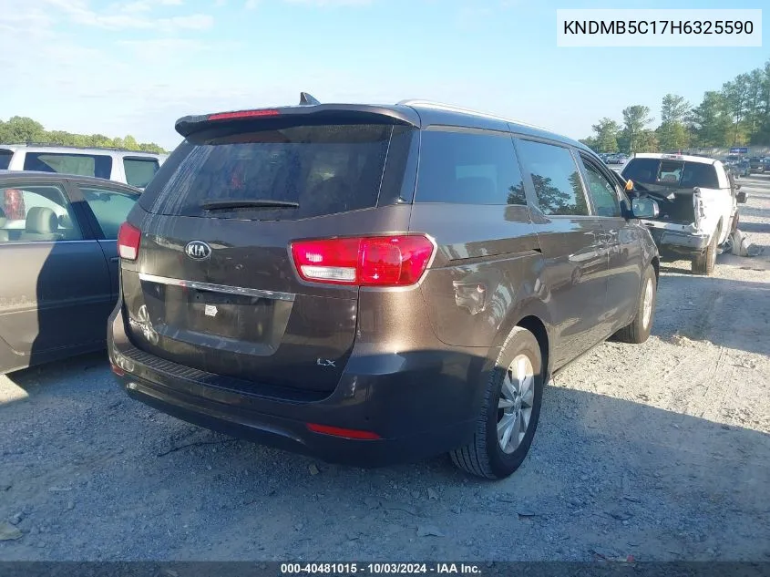 2017 Kia Sedona Lx VIN: KNDMB5C17H6325590 Lot: 40481015