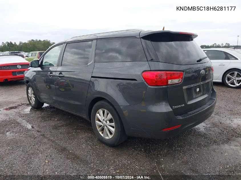 2017 Kia Sedona Lx VIN: KNDMB5C18H6281177 Lot: 40505519