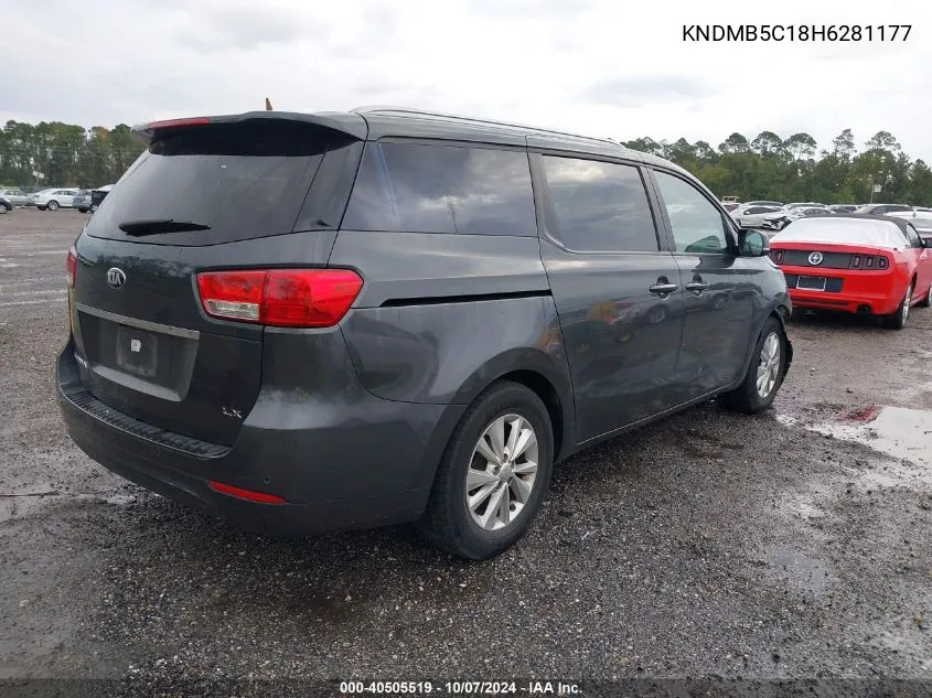 2017 Kia Sedona Lx VIN: KNDMB5C18H6281177 Lot: 40505519