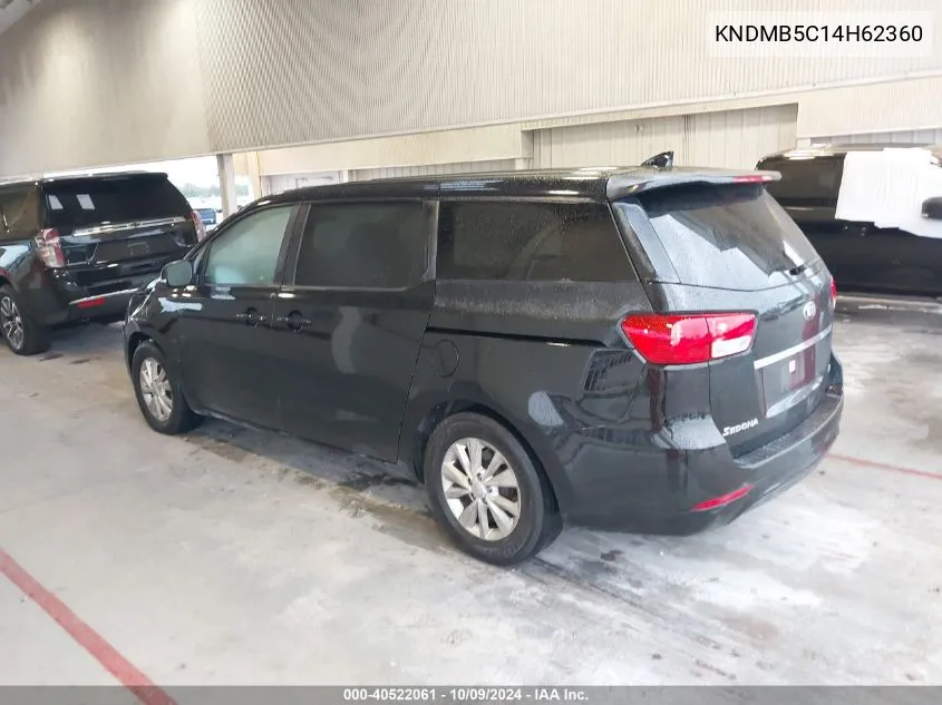 2017 Kia Sedona Lx VIN: KNDMB5C14H62360 Lot: 40522061