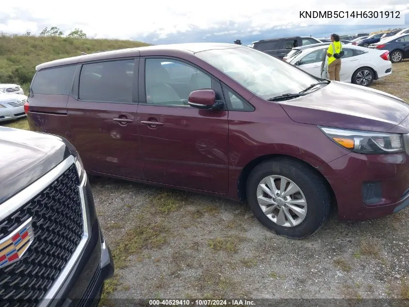 2017 Kia Sedona Lx VIN: KNDMB5C14H6301912 Lot: 40529410