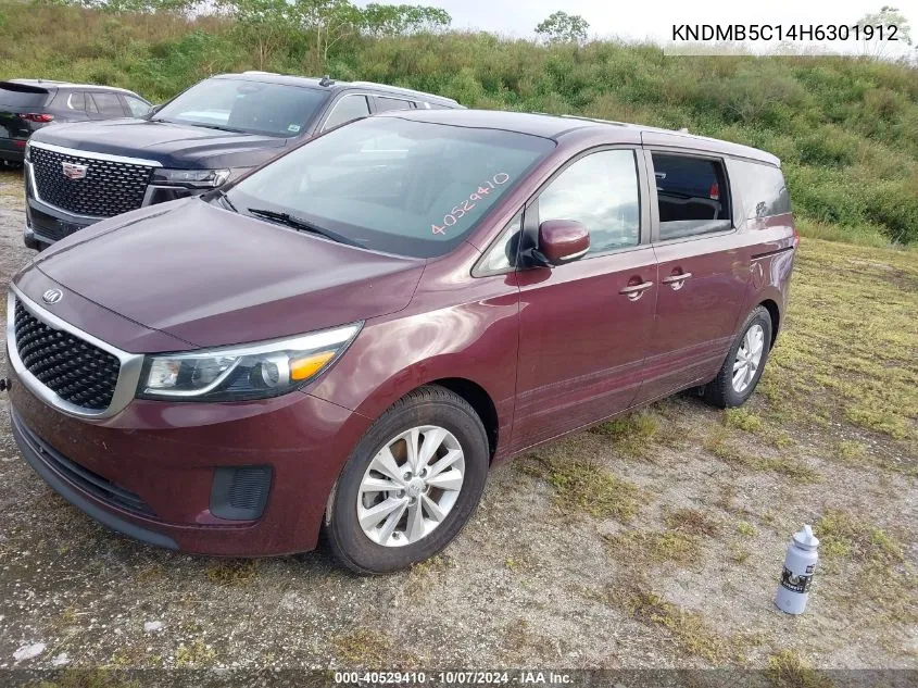 2017 Kia Sedona Lx VIN: KNDMB5C14H6301912 Lot: 40529410