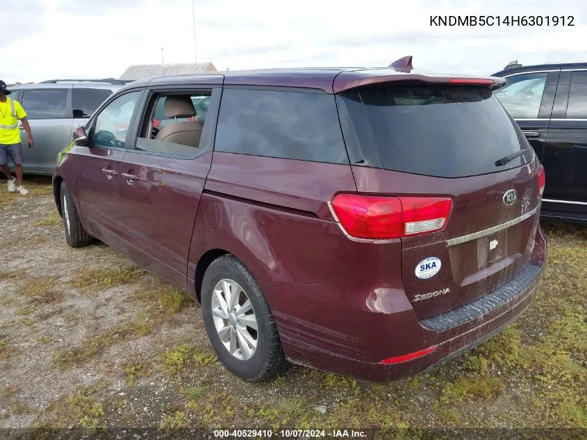 2017 Kia Sedona Lx VIN: KNDMB5C14H6301912 Lot: 40529410