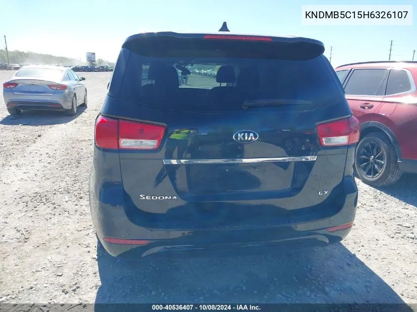 2017 Kia Sedona Lx VIN: KNDMB5C15H6326107 Lot: 40536407