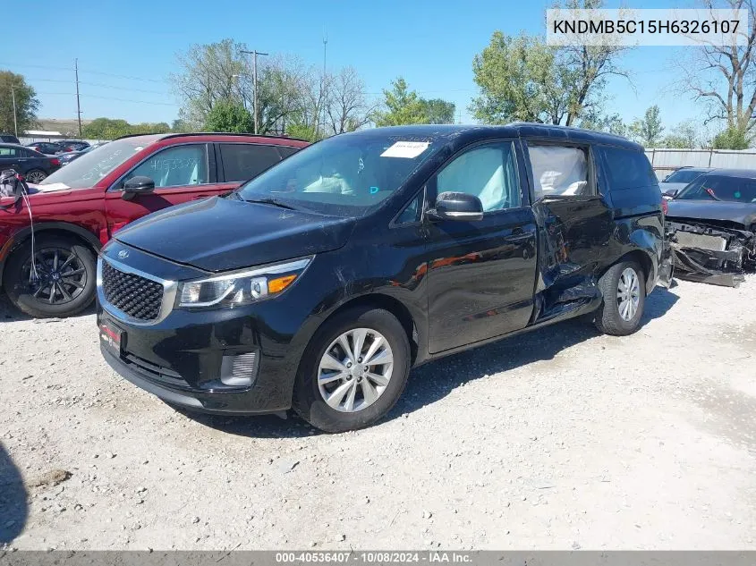 2017 Kia Sedona Lx VIN: KNDMB5C15H6326107 Lot: 40536407