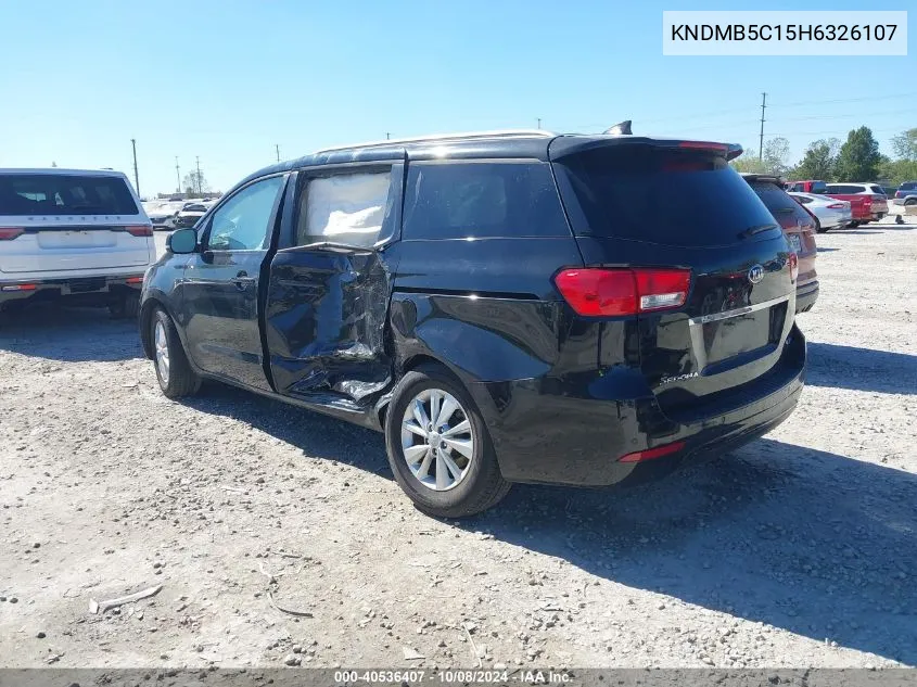 2017 Kia Sedona Lx VIN: KNDMB5C15H6326107 Lot: 40536407