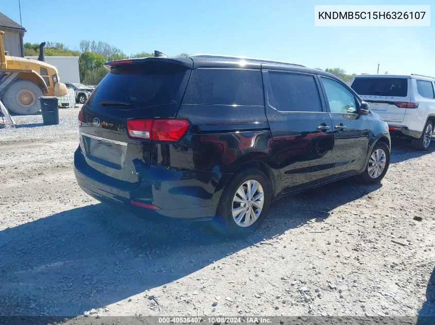 2017 Kia Sedona Lx VIN: KNDMB5C15H6326107 Lot: 40536407