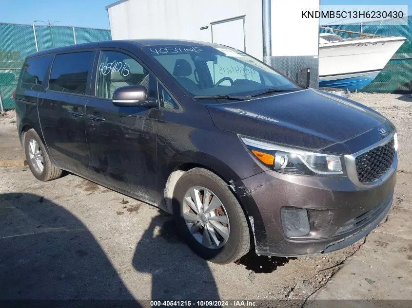 2017 Kia Sedona Lx VIN: KNDMB5C13H6230430 Lot: 40541215