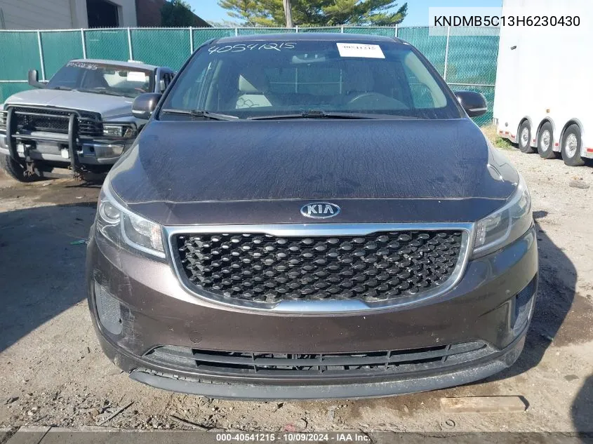 2017 Kia Sedona Lx VIN: KNDMB5C13H6230430 Lot: 40541215