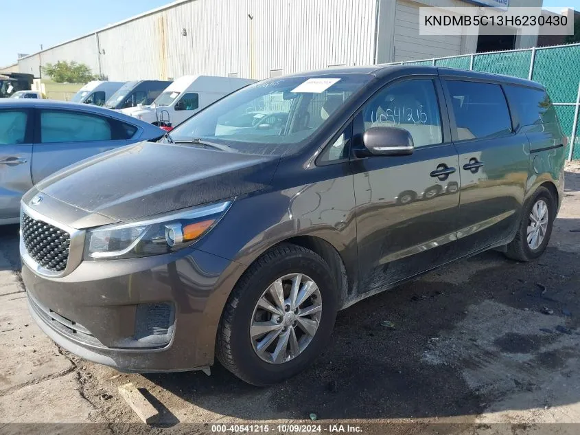 2017 Kia Sedona Lx VIN: KNDMB5C13H6230430 Lot: 40541215