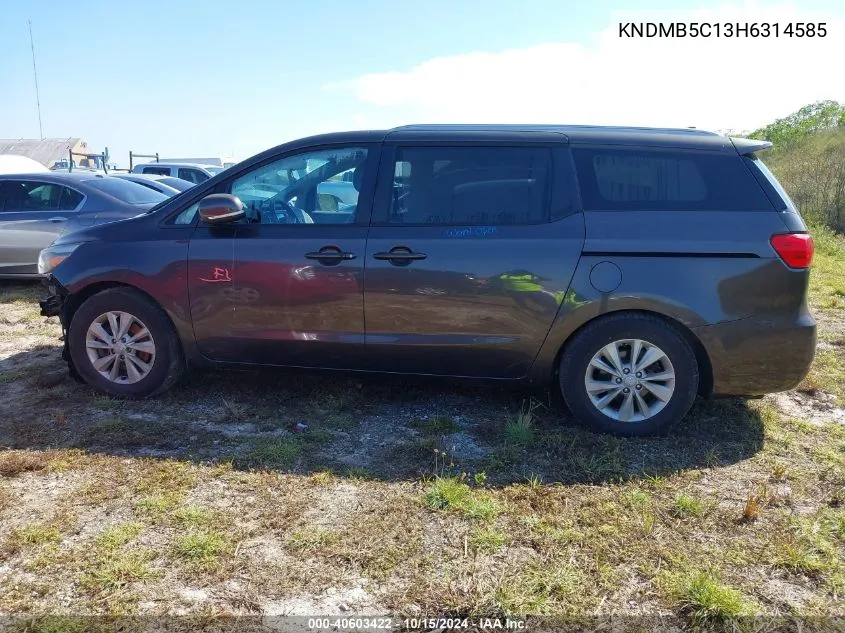 2017 Kia Sedona Lx VIN: KNDMB5C13H6314585 Lot: 40603422