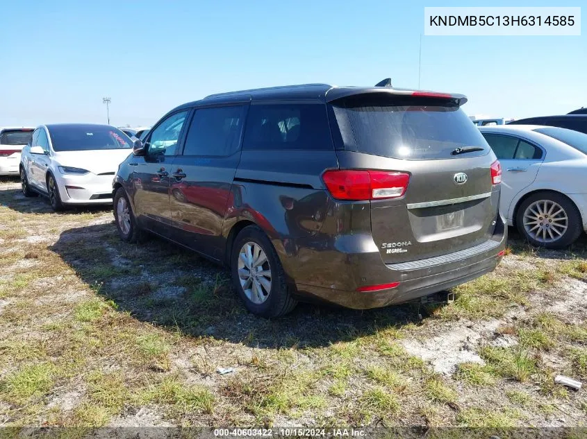 2017 Kia Sedona Lx VIN: KNDMB5C13H6314585 Lot: 40603422