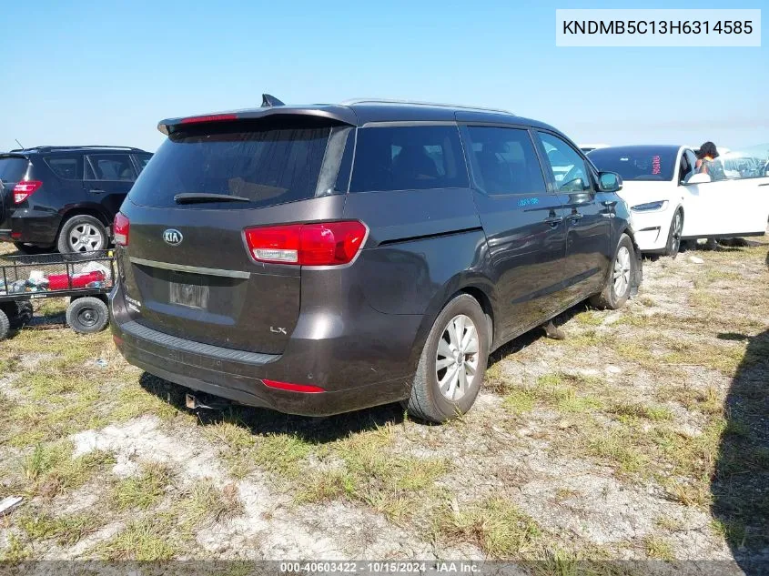 2017 Kia Sedona Lx VIN: KNDMB5C13H6314585 Lot: 40603422