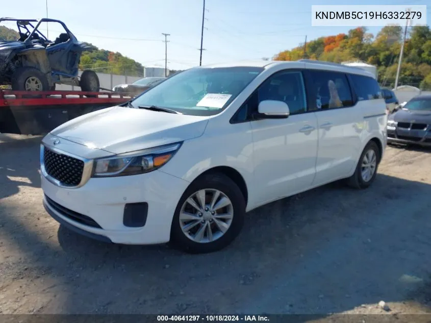 2017 Kia Sedona Lx VIN: KNDMB5C19H6332279 Lot: 40641297