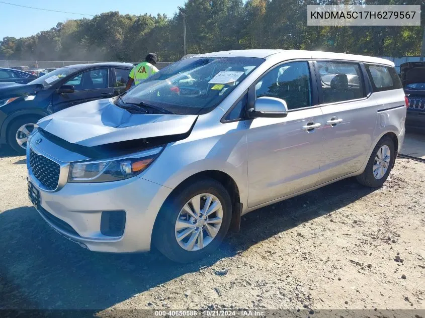 2017 Kia Sedona L VIN: KNDMA5C17H6279567 Lot: 40650586