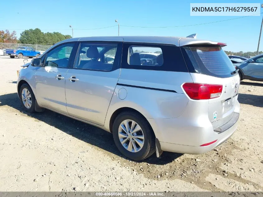 2017 Kia Sedona L VIN: KNDMA5C17H6279567 Lot: 40650586