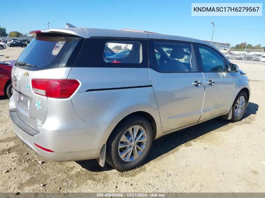 2017 Kia Sedona L VIN: KNDMA5C17H6279567 Lot: 40650586