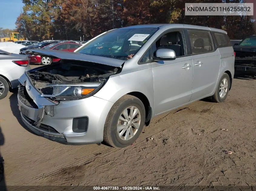 2017 Kia Sedona L VIN: KNDMA5C11H6255832 Lot: 40677353