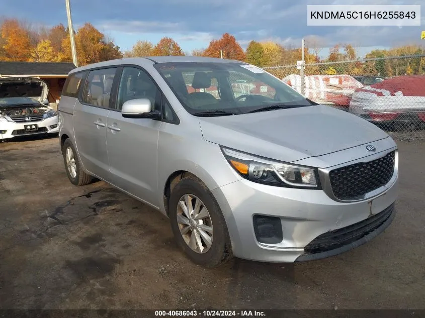 2017 Kia Sedona L VIN: KNDMA5C16H6255843 Lot: 40686043